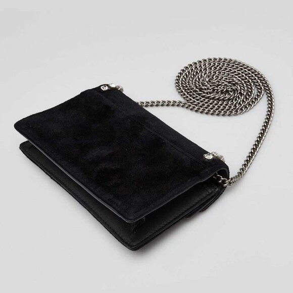 Gucci Black Velvet and Crystal Dionysus Super Mini Chain Bag - Picture 3 of 11